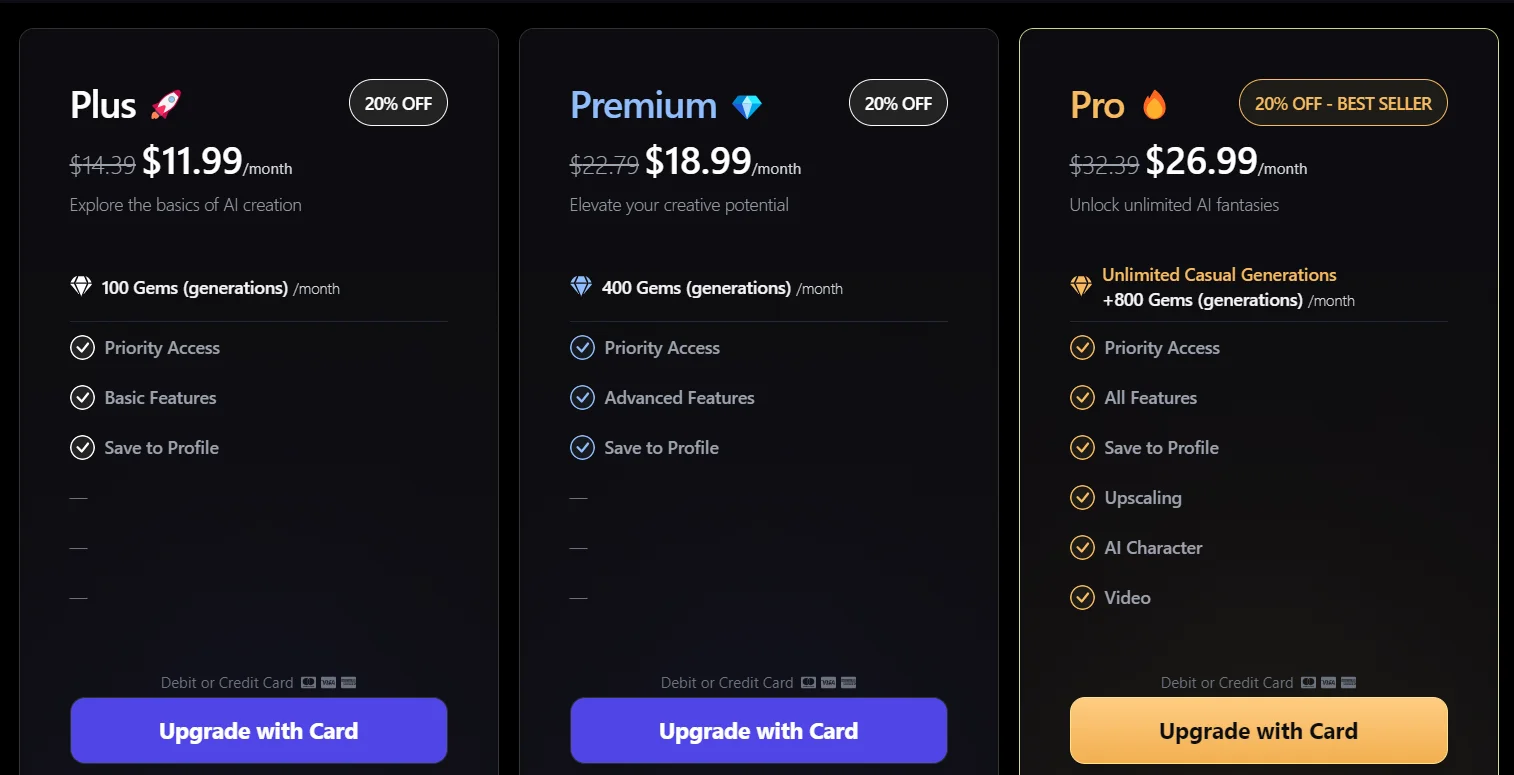 Promptchan AI Pricing