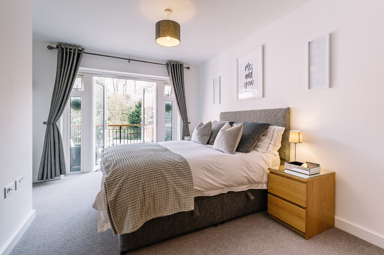 black colour bedroom